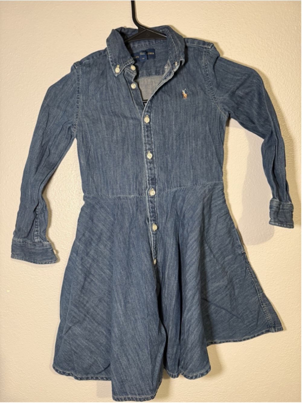 Ralph Lauren Girls Denim Shirt Dress Size 6